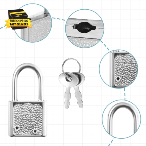 10 PCS Suitcase Locks with Keys, Luggage Locks Silver Padlock with Key Metal Pad - Picture 3 of 7