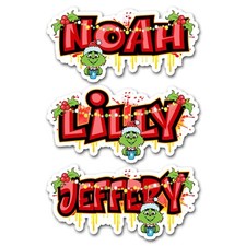 Custom Christmas Name Sticker Popular Character Cocoa Graffiti Vinyl Decal