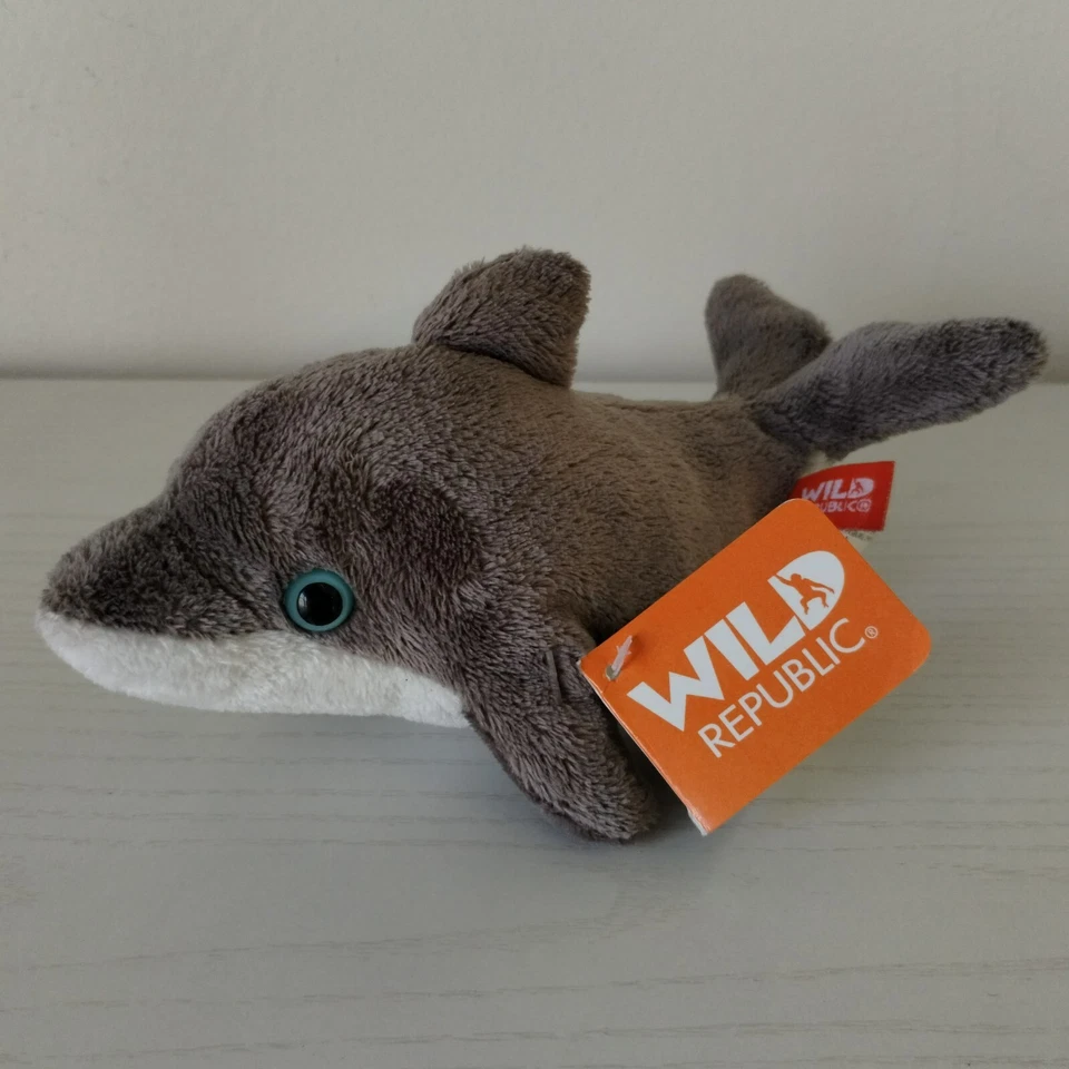 Peluche K&M International Wild Republic Dolphin gris blanco 2017 7" Foto 2 de 4