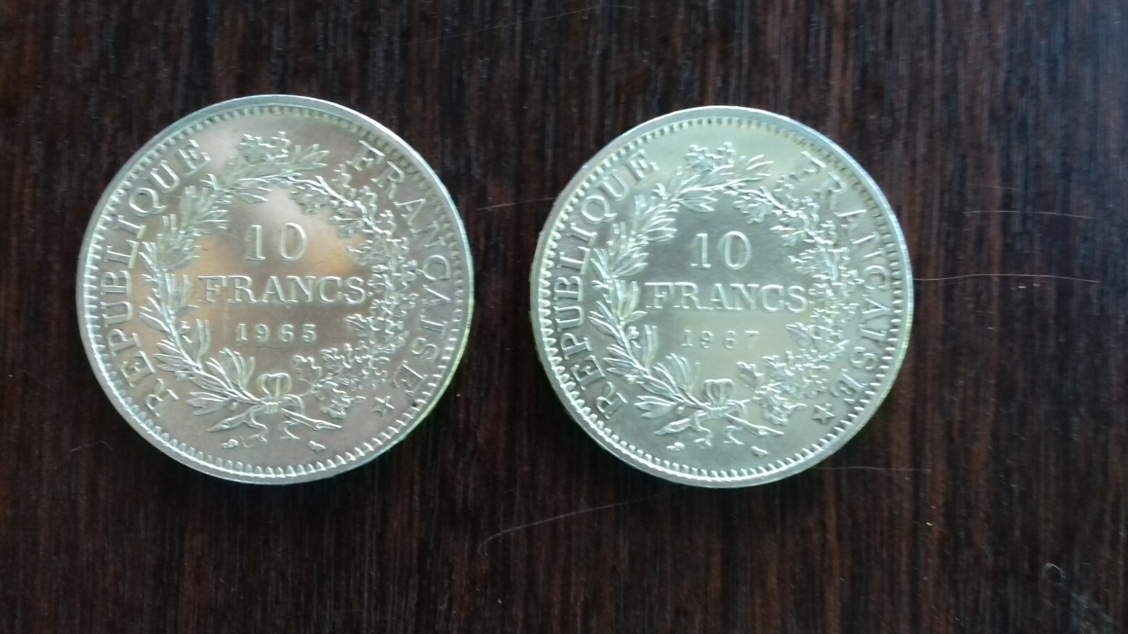Pièce De 10 Francs En Argent 1965 2 Pièces de 10 francs en argent type Hercule - année 1965 -1967 | eBay