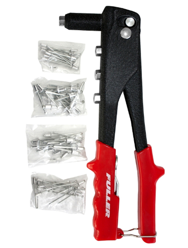 Fuller Pro Hand Tool Riveter Kit 60pc Gun & Assorted Pop Blind Rivets ...