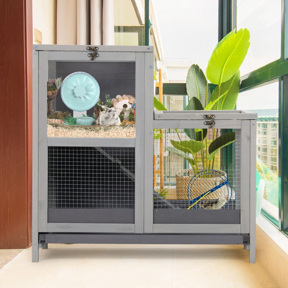 Divided hamster cage cheap