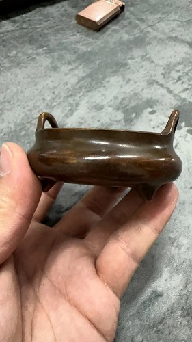 China Solid Copper 大明宣德 Incense Burner Tripodia Home Furnace Diffuser Ornament - Picture 6 of 19