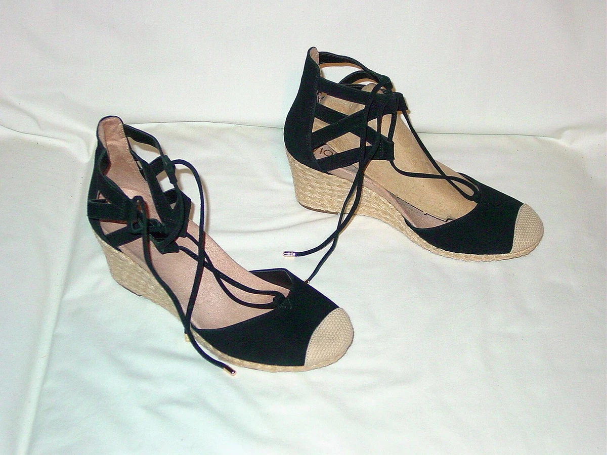 Womens VIONIC Strappy Suede Jute Platform Sandals Espadrilles