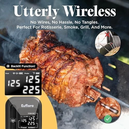 Wireless Meat Thermometer with Digital Meat Probe, 800FT Bluetooth Meat