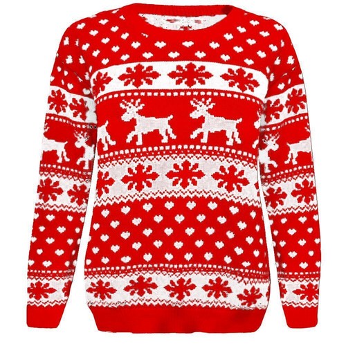 Girls Boys Christmas Xmas Bambi Rudolph Penguin Sweaters Jumper Pullover 3-14 Yr - Picture 11 of 27