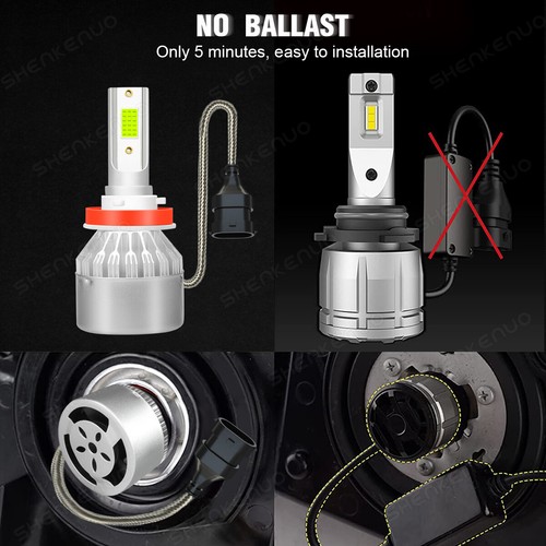For Toyota Sienna 2011-2018 - 6PC 8000K Combo LED Headlight + Fog Light Bulbs - Picture 8 of 14