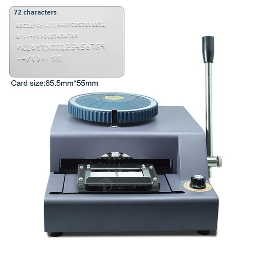 Manual PVC Card Embossing Machine 72Character Code Embosser Stamping