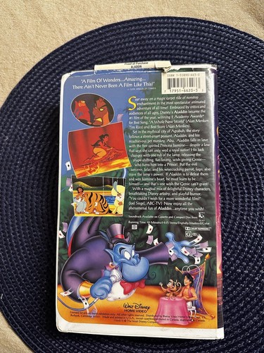 Aladdin Disney Black Diamond Label (VHS, 1993, First Edition- The Classics) - Picture 6 of 8