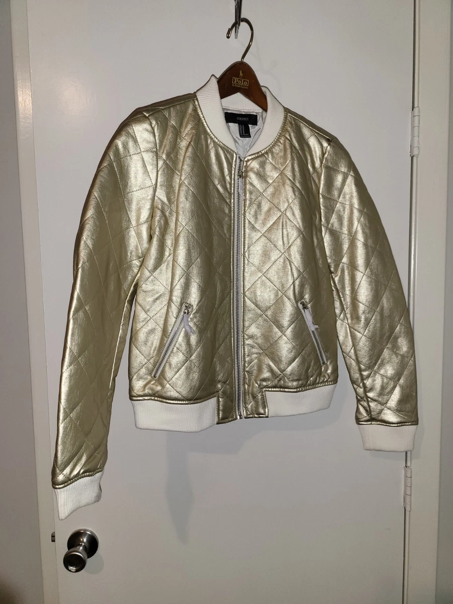 New Forever 21 Womans Bomber Jacket Full Zip sz. M