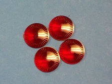 AMF Pedal Car Hubcap Centers In Red (Set Of 4)