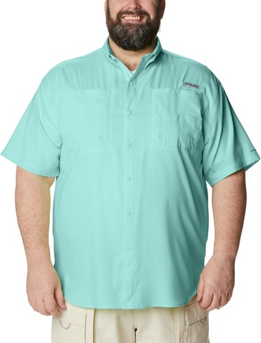 Columbia Mens PFG Tamiami II Short Sleeve Fishing Shirt, Gulf Stream, Large - Gu
