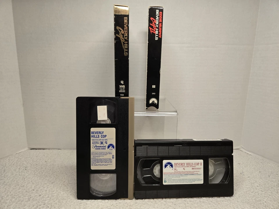 Beverly Hills Cop 1 & 2 VHS lot Eddie Murphy Tested 1980s Comedy  - Image 3 of 4