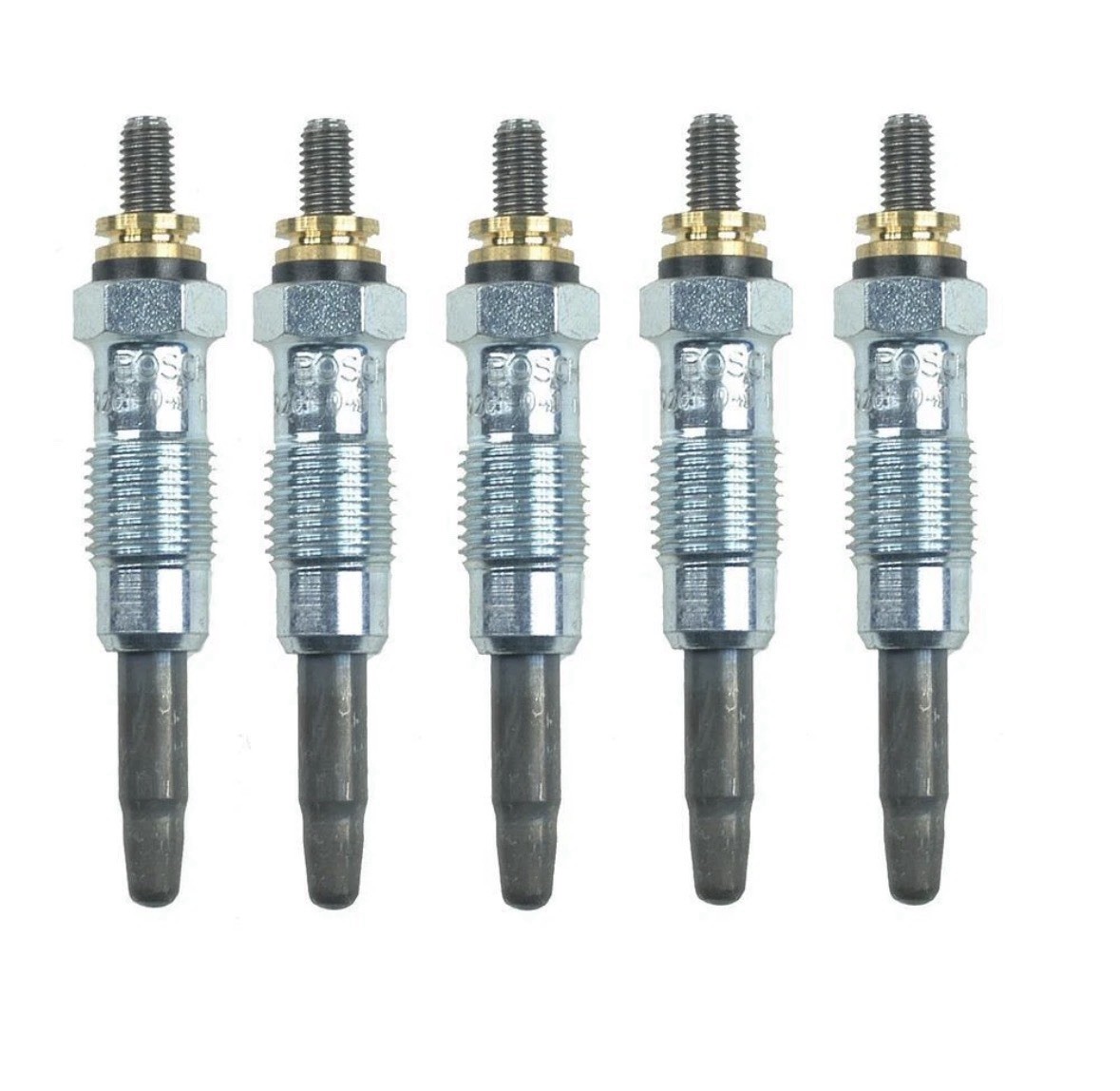 Bosch Set of 5 Diesel Glow Plugs For Mercedes-Benz 190D 86-89 300D 90-93 2.5 L5
