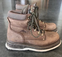 Simms Freestone Wading Boots Mens 7 Brown Leather Felt Sole Fly Fishing