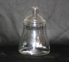 Clear Glass Apothecary Jar w/ Lid Candy Vanity Storage Canister 7.25"