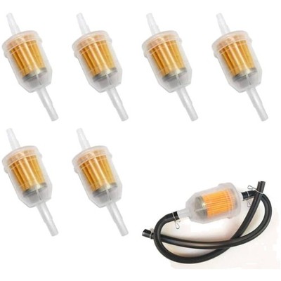 Gas Inline Benzinfilter 6 Stück Kraftstofffilter für Motorrad, Rasenmäher, Ge...