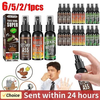 6 Stück-1 Stück 30 ml Halloween-Requisiten, flüssiges Furzspray, ungiftig, Stink
