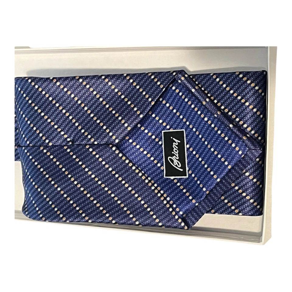 Brioni Mens Necktie Silk Italy Handmade Designer Luxury - Image 3 of 3