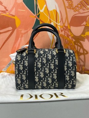Dior Women's Embroidered Oblique Groove 20 Boston Crossbody