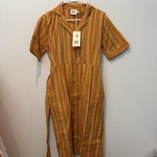 Women's Mata Traders NWT Notched Collar Shirtdress Rust Dress Small