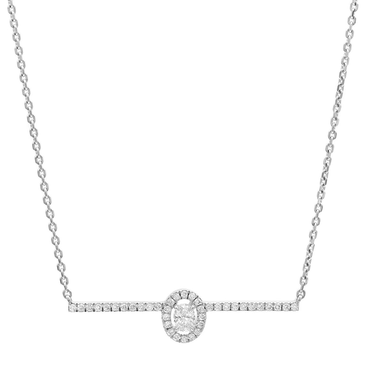 Messika 0.36Cttw Glam'Azone Diamond Chain Necklace 18K White Gold