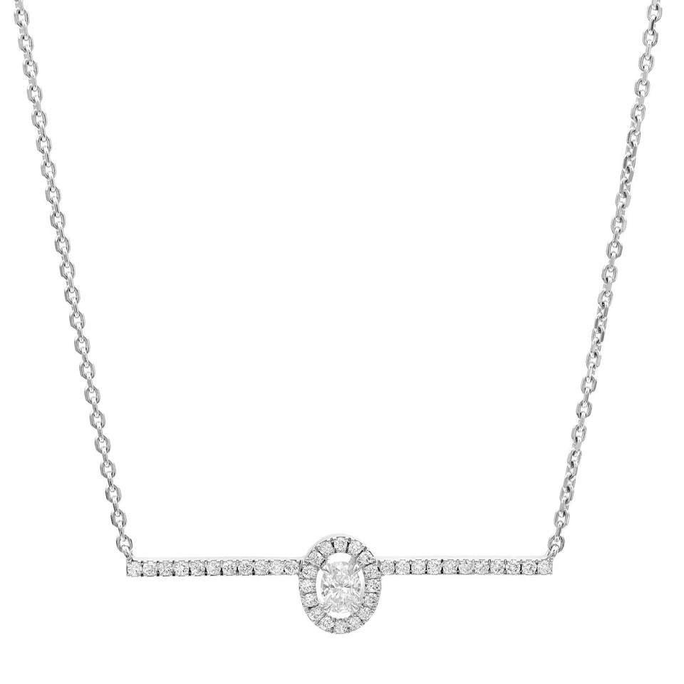 Collar de cadena de diamantes Messika de 0,36 quilates Glam'Azone de oro blanco de 18 quilates de 18,5 pulgadas