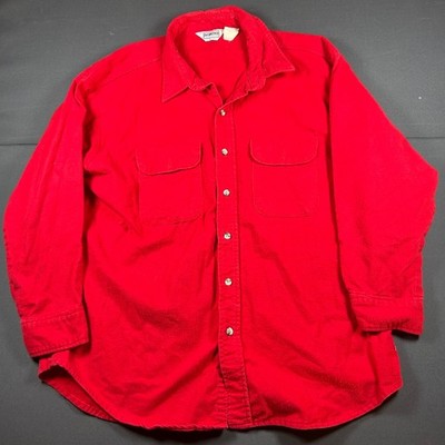 VTG Five Brother Red Flannel Shirt XL Made in USA Heavy Cotton Workwear Grunge