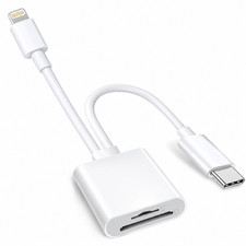 2 in 1 SD Micro SD Card Reader Lightning USB-C Dual Connector Adapter