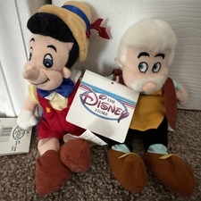Disney Store Exclusive Pinocchio and Geppetto Mini Bean Bag Plush 8" Toy New NWT