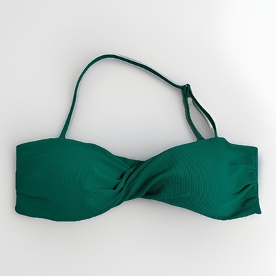 John Lewis & Partners Palma Green Twist Front Halter Neck Bikini Top   Size 10
