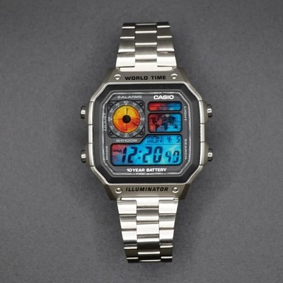 Ice & Fire | CASIO AE-1200WHD Royale | Stainless Steel Watch Band| Mod   