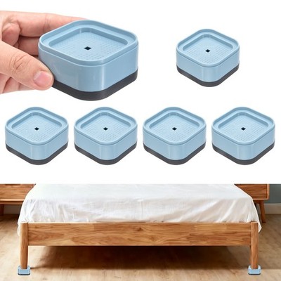 6Pcs Furniture Risers, Square Stackable Bed Riser Lifts Height 1-Layers 1'' Blue