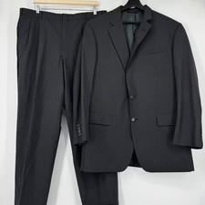 Brooks Brothers Brooksease Gray Pinstripe Wool 2 Piece Suit Set 44R 38W