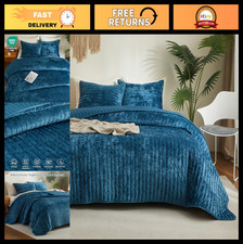 Luxury Soft Velvet King Quilt Set - Lightweight All-Season Bedding, Oversized Co