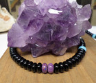 Sterling Southwest Navajo Pearls Cylinder Onyx Charoite Bead Squash 18" Necklace — photo 3