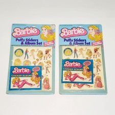 2Ct- Barbie Puffy Stickers  Album Set Vintage 80s Blonde 1983 1984 Sealed Gordy