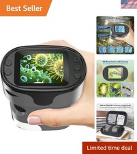 1000X Handheld Microscope for Kids 4K 2.0" Screen Rechargeable Mini Pocket Di...