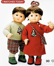 American Girl Bitty Twins 2004 Festive Plaid Outfits For Boy  Girl