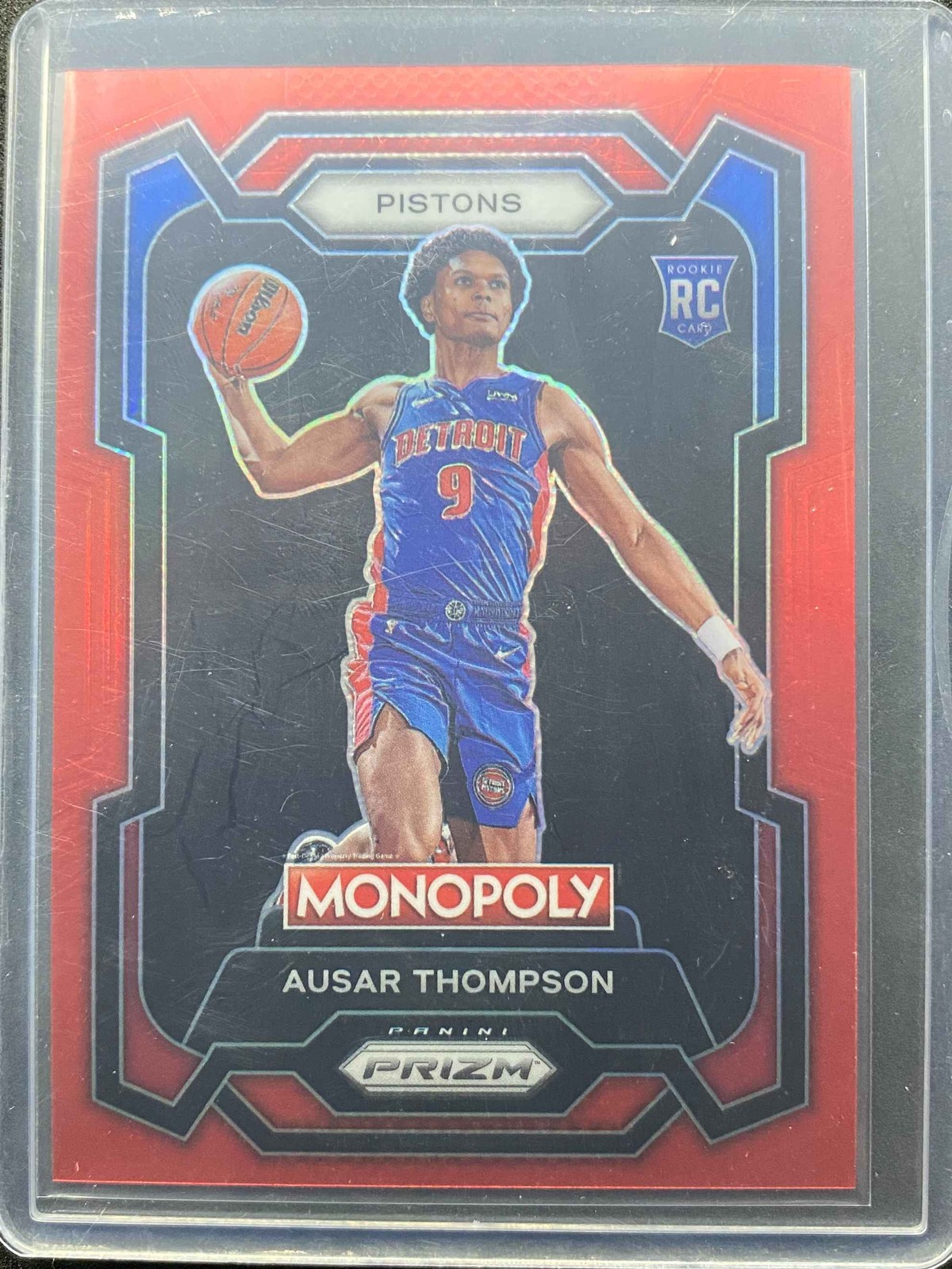 2023-24 Prizm Monopoly Basketball Ausar Thompson Red RC Rookie #27 48/99 Pistons