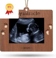 Creawoo 2025 Tiny Miracle Christmas Ornament Sonogram Picture Frame