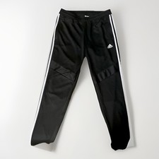 Adidas Track Pants Youth Medium Black White 3 Stripe Athletic Joggers Boys