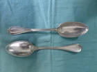 546. Pair Towle Sterling Paul Revere Serving spoons 8 1/4" 3.86 ozt total Mono