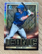 2023 Bowman Chrome #BI-20 Brett Baty Bowman Iconic Mojo Refractor New York Mets