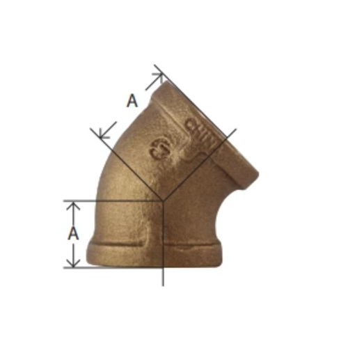 Midland Metal 44-184 44184 Marine Grade Bronze 3/4" NPT Female X 45° Elbow - 第 2/2 張圖片