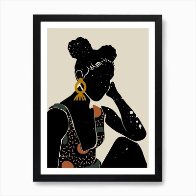 Afro Puffs Kunstdruck gerahmt Wandbild Poster Leinwanddruck Bild