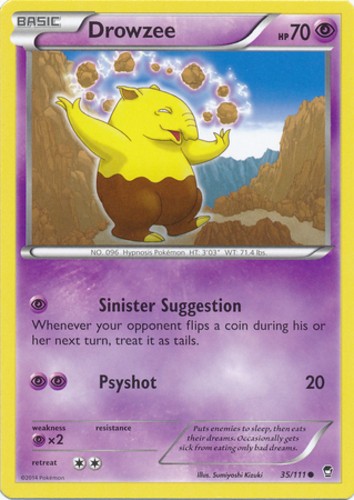 Drowzee - 35/111 - Common (Damaged) Furious Fists - Psychic Pokémon