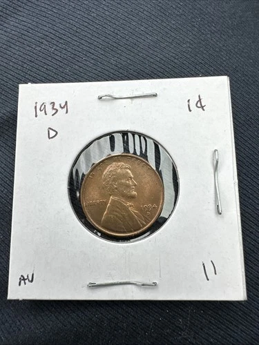 1934-D 1C BN Lincoln Cent AU