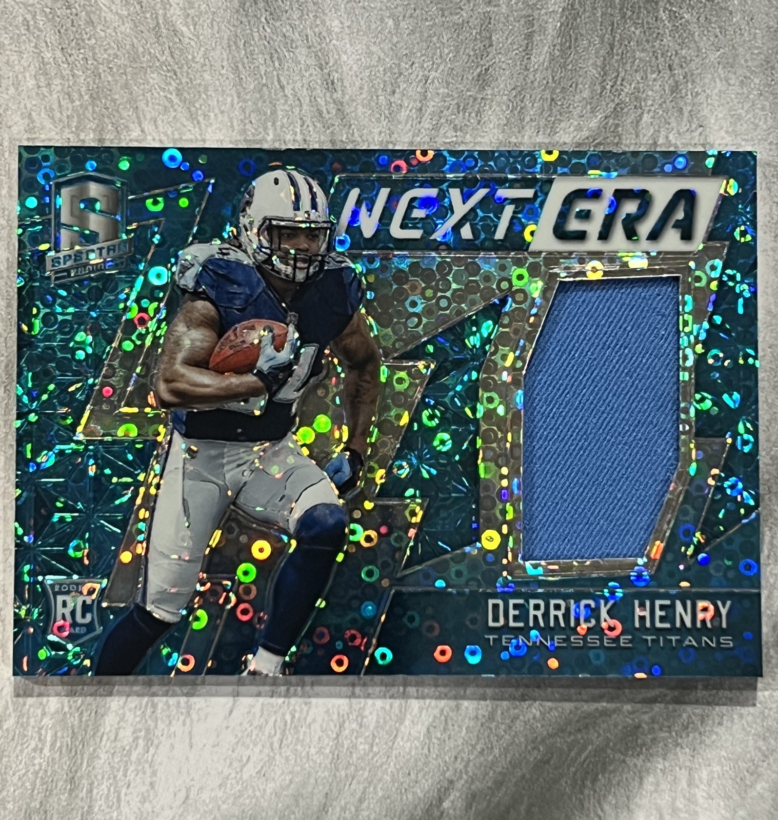 Derrick Henry Panini Spectra Next ERA Relic #10 Neon Blue