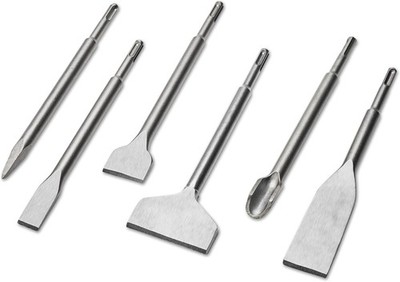 6pcs SDS Plus Chisels, Chisel Set with Shanks, 9.8, Silver 